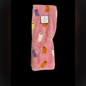 Pink Ghost Faux Fur Throw